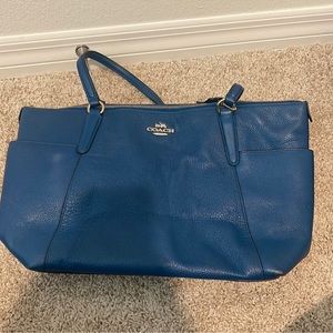 Beautiful like-new Coach navy blue purse. Only used a handful of times.